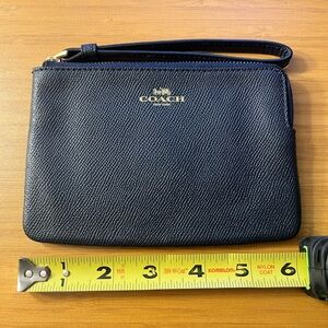 Coach Navy Leather Wristlet